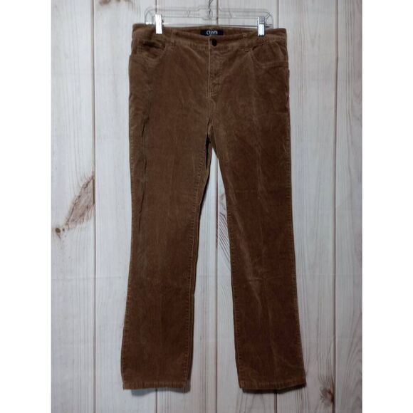 Chaps Pants Ladies 12 Petite Brown Corduroy Straight‎ Leg - Picture 1 of 7